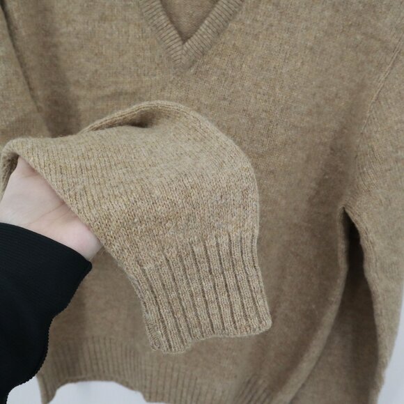 Knight Knit Wool Sweater Mens M Tan Snow Boarding Layering Outdoors Camp Hiking - Picture 4 of 13